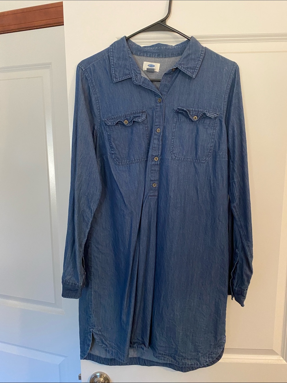 Old Navy Blue Denim-Style Tunic Shirt
